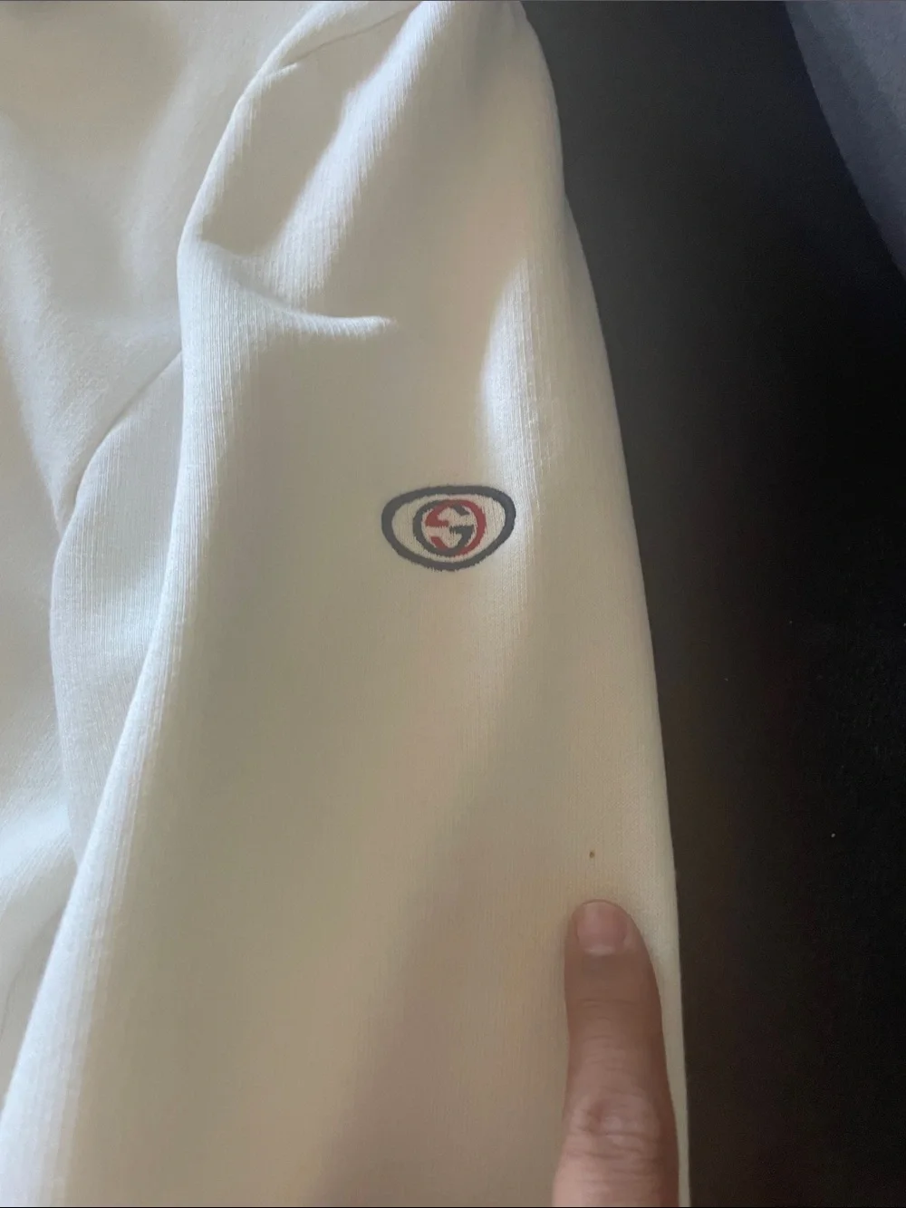 Gucci White Zip-Up Sweater Jacket with Signature Stripe Trim